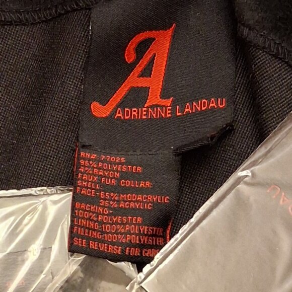 Adrienne Landau Faux Fur Collar Black Poncho/Cape - Size 2x-3x - NWT - Picture 12 of 12